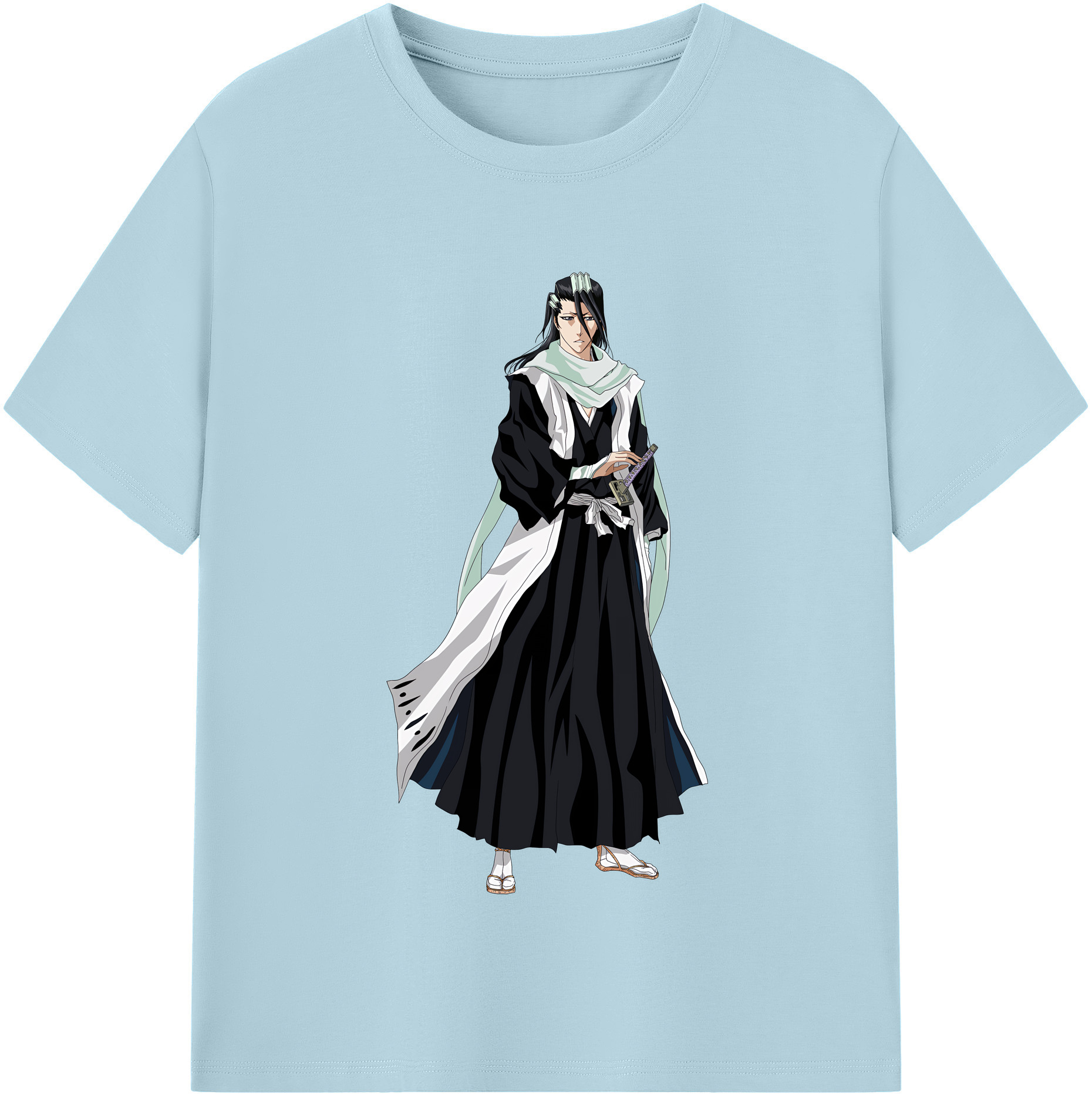 （画像用） ブリーチ くちき びゃくや BLEACH Kuchiki Byakuya 綿100％半袖Tシャツ（フロントプリント）
